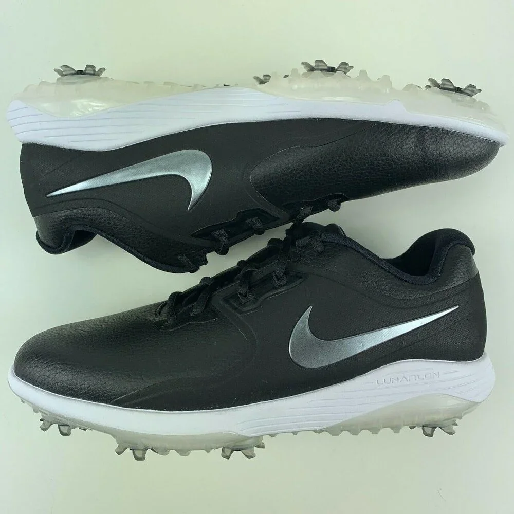 Nike Golf Shoes Wide Mens Vapor Pro Golf Soft Spikes Lunarlon Sole‎ Black